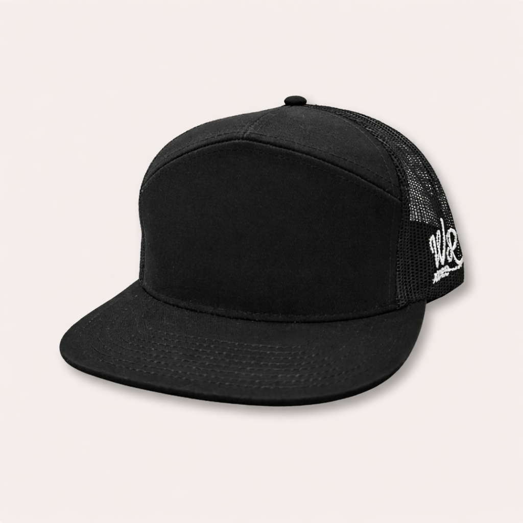 Black WR 7-Panel Hat | Whiskey Road Hat Company