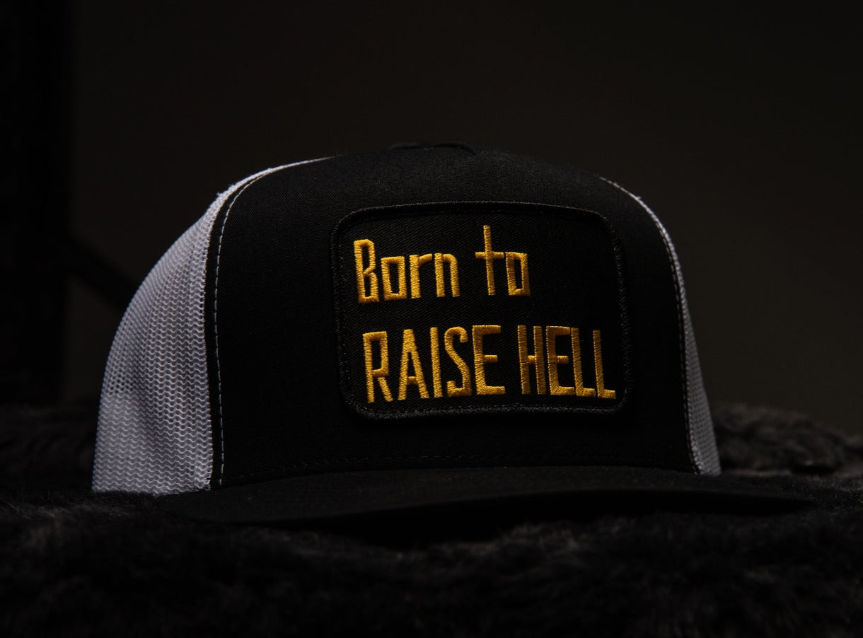 Black/White Trucker Snapback - Whiskey Road Hat Company