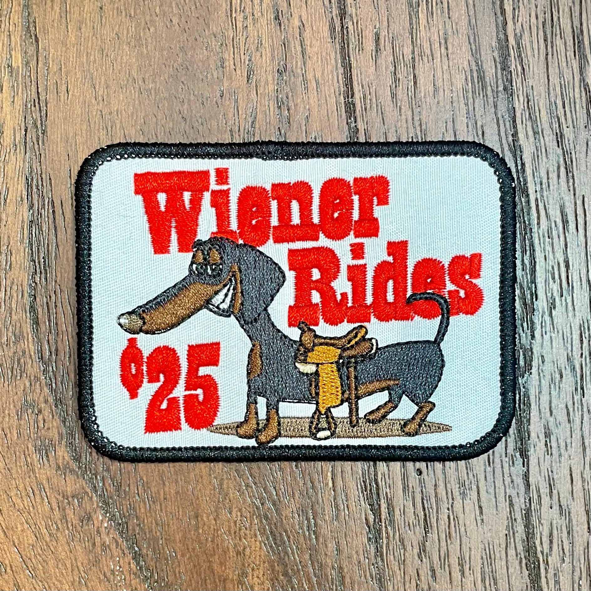 Wiener Rides Patch Whiskey Road Hat Company