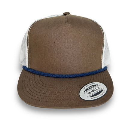 Brown/White Trucker Hat - Whiskey Road Hat Company