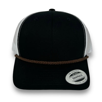 Black/White 6 Panel SnapBack - Whiskey Road Hat Company