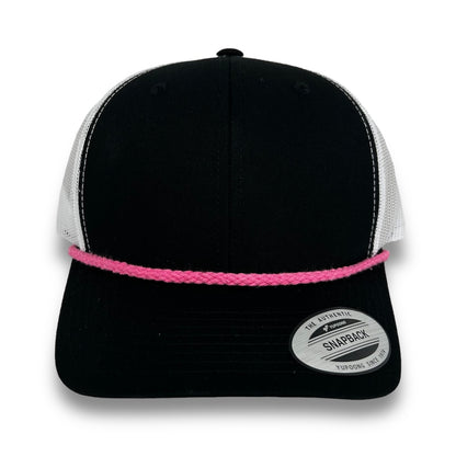 Black/White 6 Panel SnapBack - Whiskey Road Hat Company