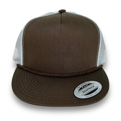 Brown/White Trucker Hat - Whiskey Road Hat Company