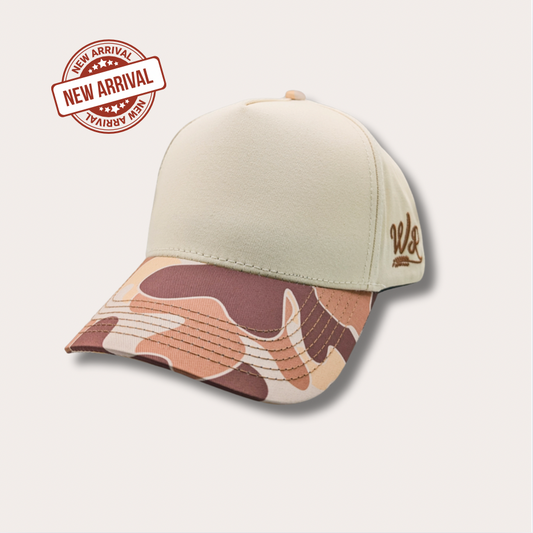 Off White/Camo Canvas Snapback
