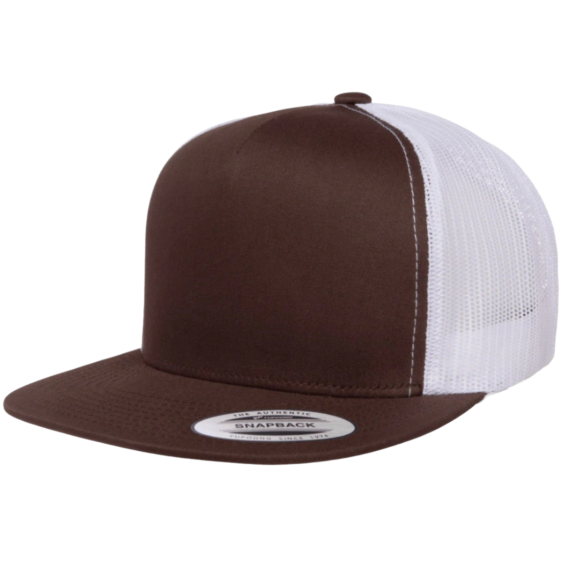 Brown/White Trucker Hat - Whiskey Road Hat Company