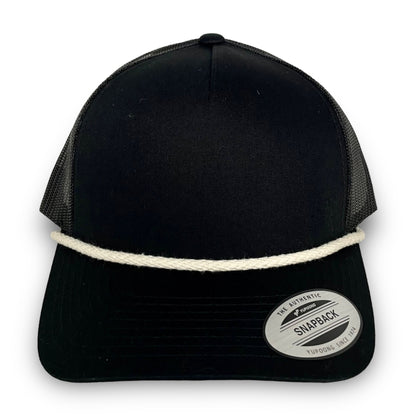 Black 5-Panel Snapback - Whiskey Road Hat Company