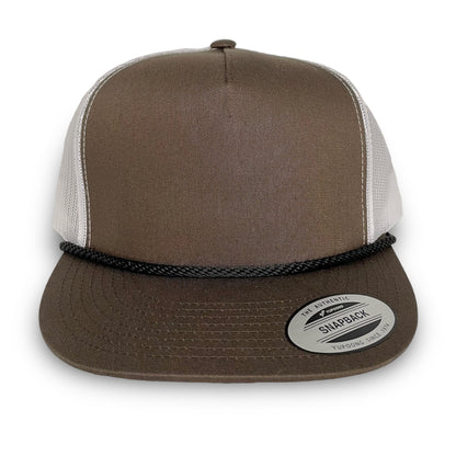 Brown/White Trucker Hat - Whiskey Road Hat Company