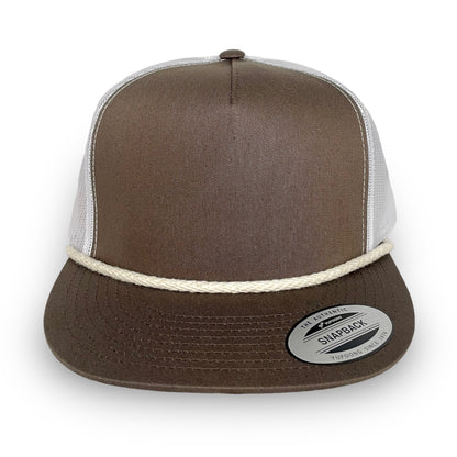 Brown/White Trucker Hat - Whiskey Road Hat Company