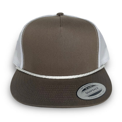 Brown/White Trucker Hat - Whiskey Road Hat Company