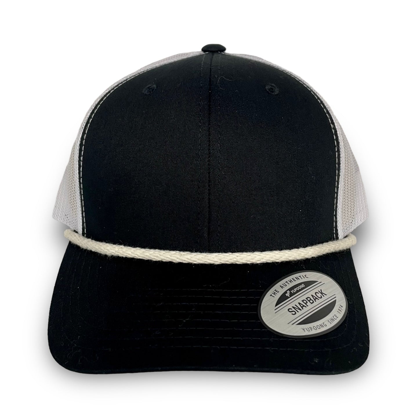 Black/White 6 Panel SnapBack - Whiskey Road Hat Company